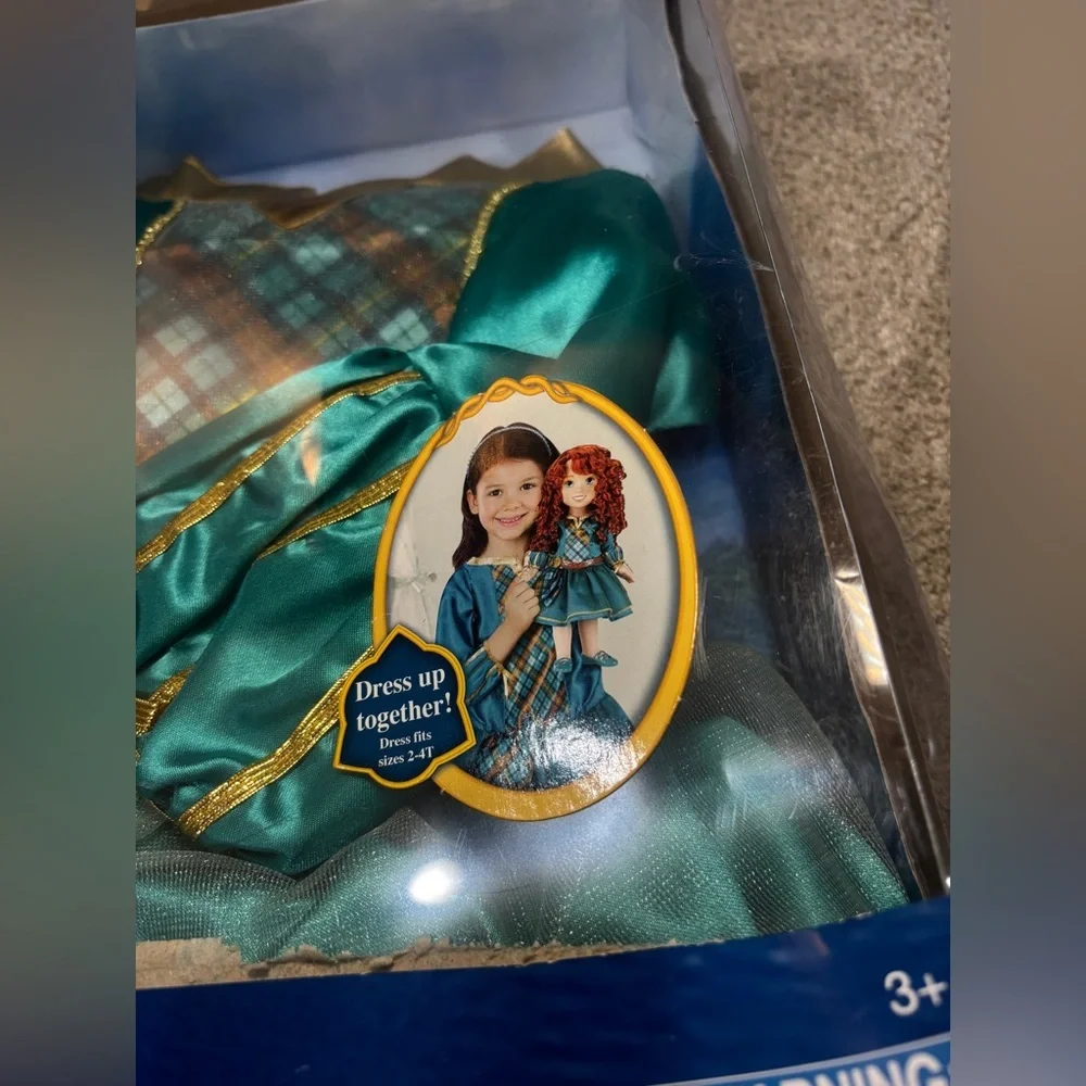 NIB Disney Brave Merida Doll & Toddler Dress Gift Set, Size 2T-4T